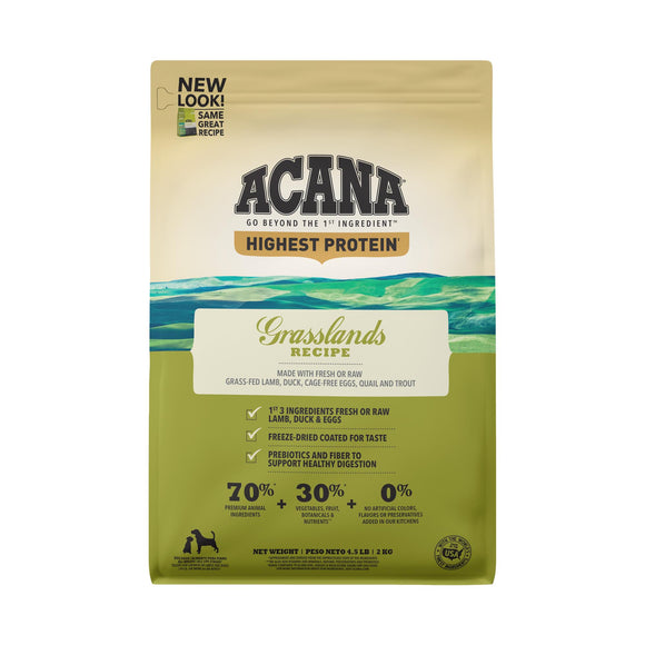 Acana Grasslands Grain-Free Lamb  Duck & Fish Dry Dog Food  4.5 lb