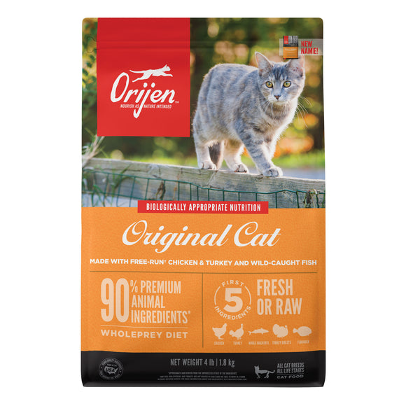 ORIJEN Cat High Protein Fresh & Raw Animal Ingredients Dry Food, 4 lbs.