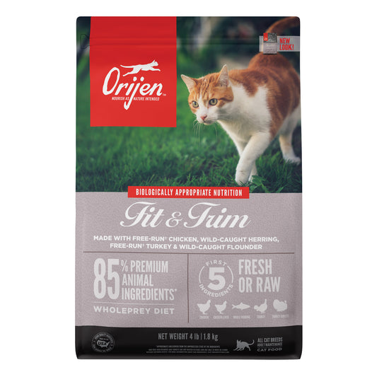 Orijen Fit & Trim Biologically Appropriate Grain-Free Dry Cat Food, 4 lb