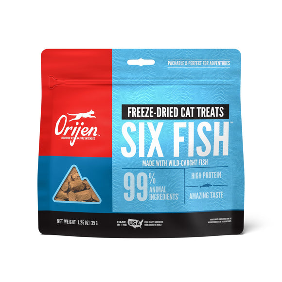 Orijen Six Fish Biologically Appropriate Freeze Dried Cat Treats  1.25 oz
