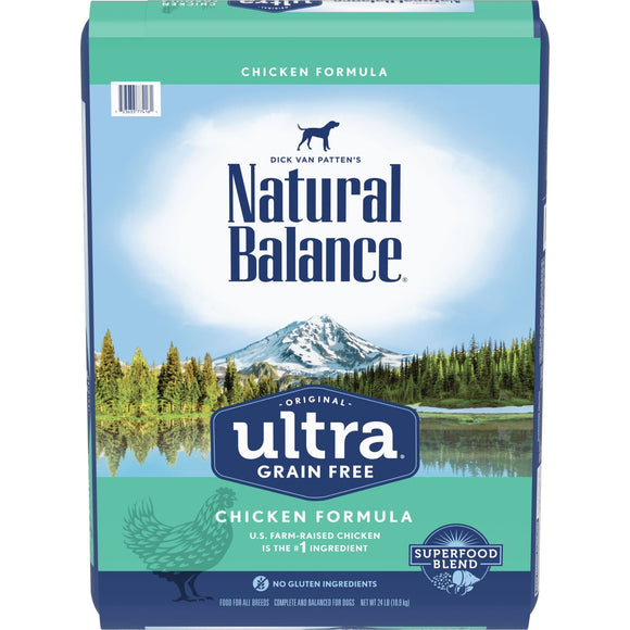 Natural Balance Chicken Flavor Dry Dog Food for Adult  24 lb. Bag