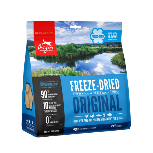 Orijen Adult Dog Freeze Dried Grain-Free Chicken, Turkey & Fish Adult Dry Dog Food, 6 Oz