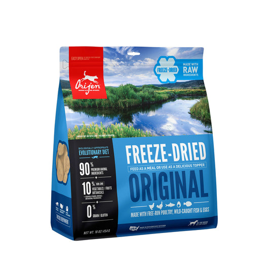 Orijen Adult Biologically Appropriate Dog Freeze Dried Grain-Free Chicken, Turkey & Fish Adult Dry Dog Food, 16 Oz