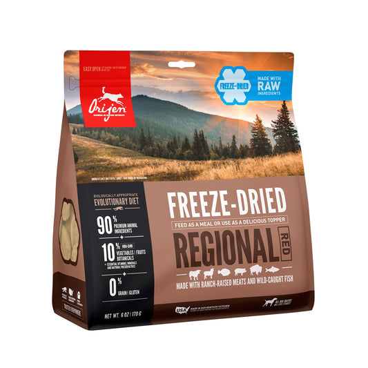 ORIJEN Regional Red Recipe Grain Free High Protein Premium Raw Meat Freeze Dried Dog Food, 6 oz.