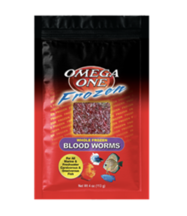 Omega Once Frozen Blood Worms Flat Pack 4oz