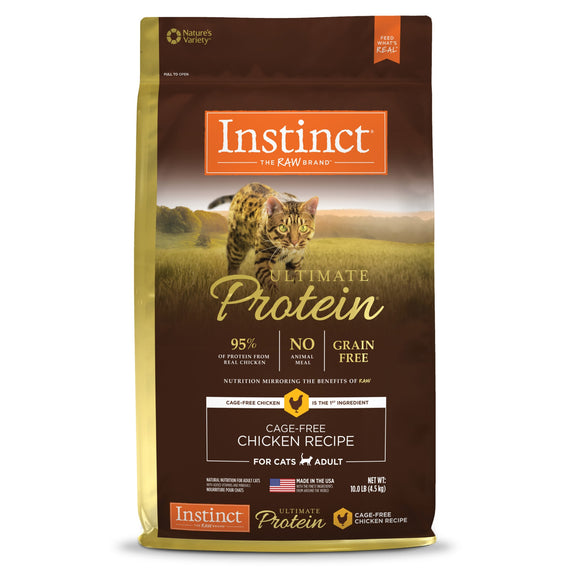 Instinct Ultimate Protein Grain-Free Cage Free Chicken Recipe Natural Dry Cat Food by Nature's Variety, 10 lb. Bag
