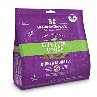 Stella & Chewy's Duck Duck Goose Dinner Morsels Freeze-Dried Raw Dry Cat Food, 18 oz.