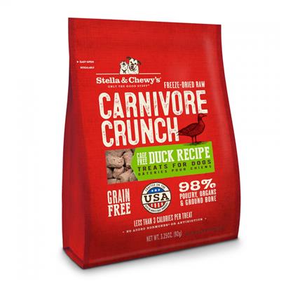 Stella & Chewy's Freeze-Dried Raw Carnivore Crunch Cage-Free Duck Recipe Dog Treats, 3.25 oz bag