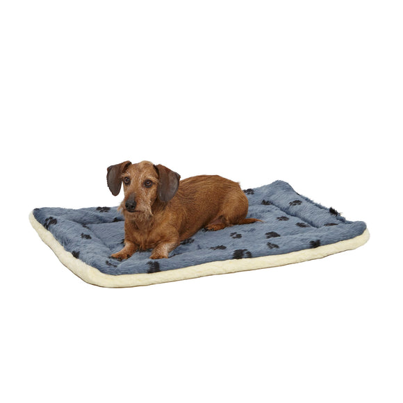 Midwest Fleece Blue Paw Print Reversible Dog Bed 30