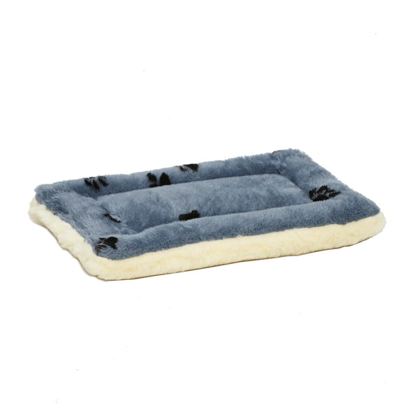 Midwest Fleece Blue Paw Print Reversible Dog and Cat Bed 18