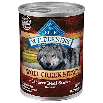 Blue Buffalo Wilderness Grain Free Wolf Creek Stew Wet Dog Food with Hearty Beef - 12.5oz