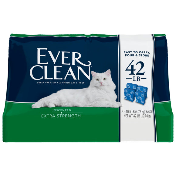 Ever Clean Extra Strength Unscented Odor Control Clay Cat Litter 42lb Bag