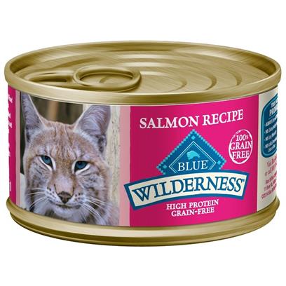 Blue Buffalo Wilderness High Protein Grain Free, Natural Adult Pate Wet Cat Food, Salmon, 5.5 oz. Cans