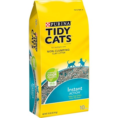 Purina Tidy Cats Non Clumping Cat Litter, Instant Action Low Tracking Cat Litter - 10 lb. Bag
