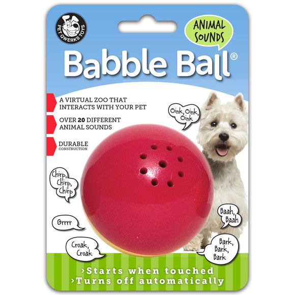 Pet Qwerks Animal Sounds Babble Ball Dog Toy  Medium