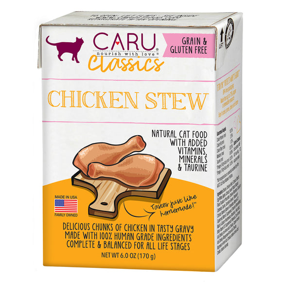 Caru Classics Wet Cat Food 6oz Carton Chicken Stew