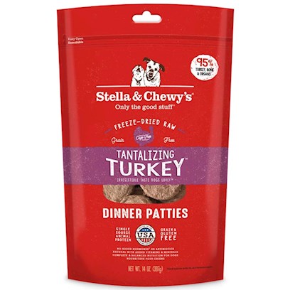 Stella & Chewy's Tantalizing Turkey Dinner Patties Freeze-Dried Raw Dry Dog Food, 5.5oz.