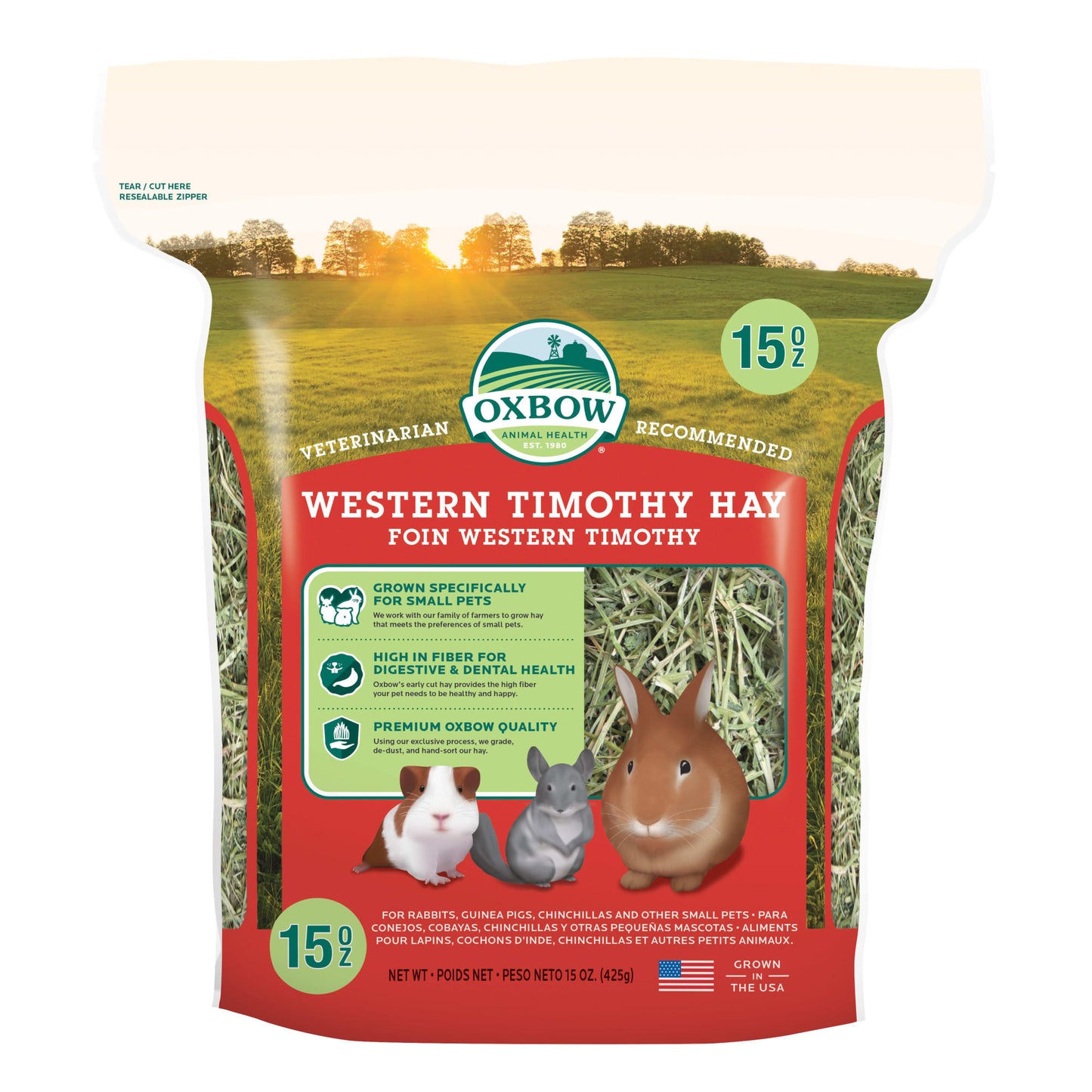 Oxbow Pet Products Western Timothy Hay Small Animal Food  15 oz.