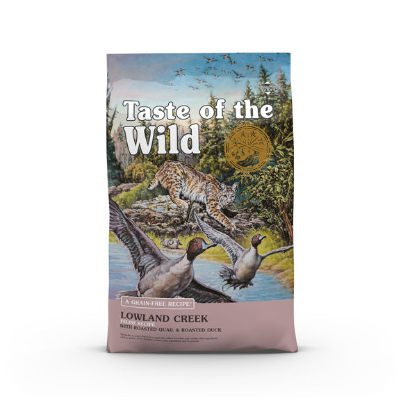 Taste of the Wild Lowland Creek Grain-Free Roasted Quail & Roasted Duck Dry Cat Food, 5 lbs.