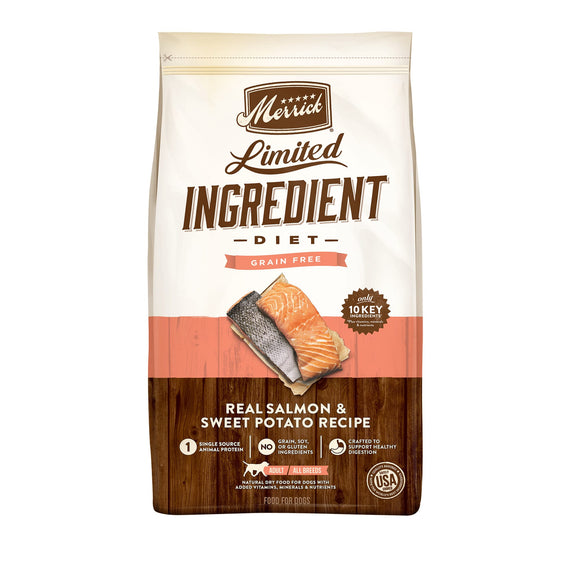 Merrick Grain-Free Limited Ingredients Diet Salmon & Sweet Potato Adult Dry Dog Food, 4 lb