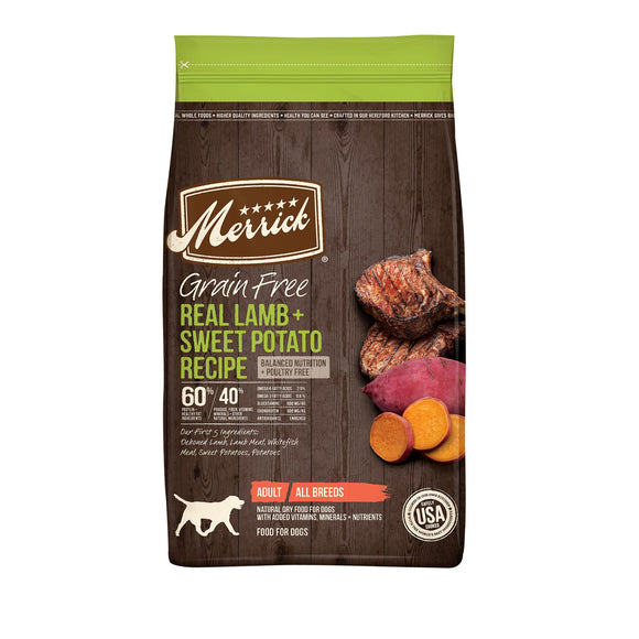 Merrick Grain-Free Real Lamb & Sweet Potato Recipe Dry Dog Food, 25 lb