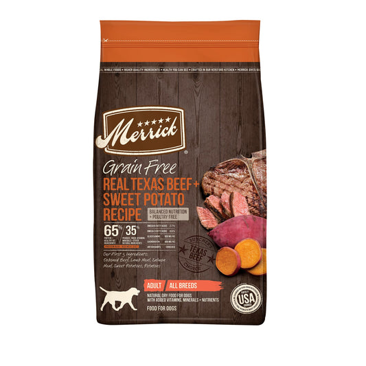 Merrick Grain Free Real Texas Beef + Sweet Potato Dry Dog Food, 22 lbs Dry Dog Food
