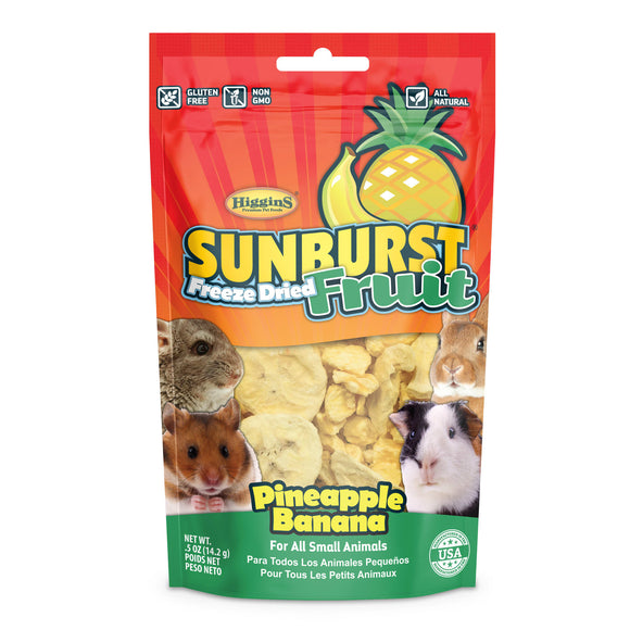 Higgins Sunburst Freeze Dried Fruit Pineapple Banana Small Animal Treat, 0.5 oz.