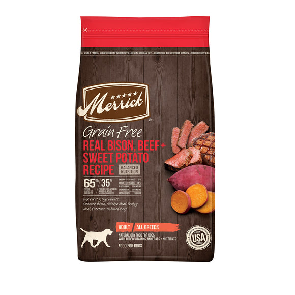 Merrick Grain-Free Bison, Beef, & Sweet Potato Adult Dry Dog Food, 22 lb