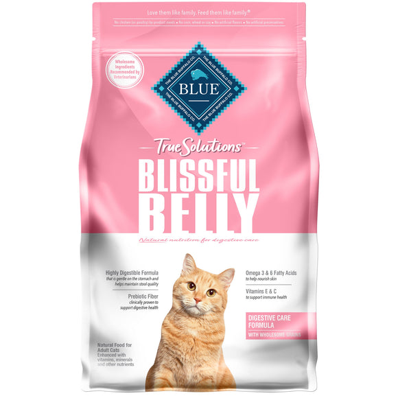 Blue Buffalo True Solutions Blissful Belly Digestive Care Chicken Dry Cat Food for Adult Cats 3.5lb