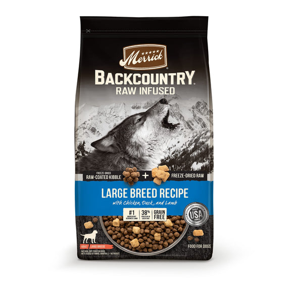 Merrick Backcountry Freeze Dried Raw Infused Grain Free Large Breed Recipe Dry Dog Food, 20 lbs.