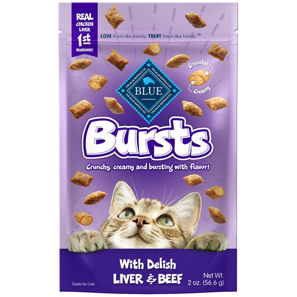 Blue Buffalo Bursts Feline Chicken Liver and Beef Flavour Cat Treats  2 oz.