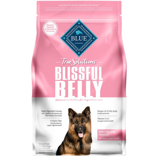 Blue Buffalo True Solutions Blissful Belly Digestive Care Chicken Dry Dog Food for Adult Dogs  Whole Grain  4 lb. Bag