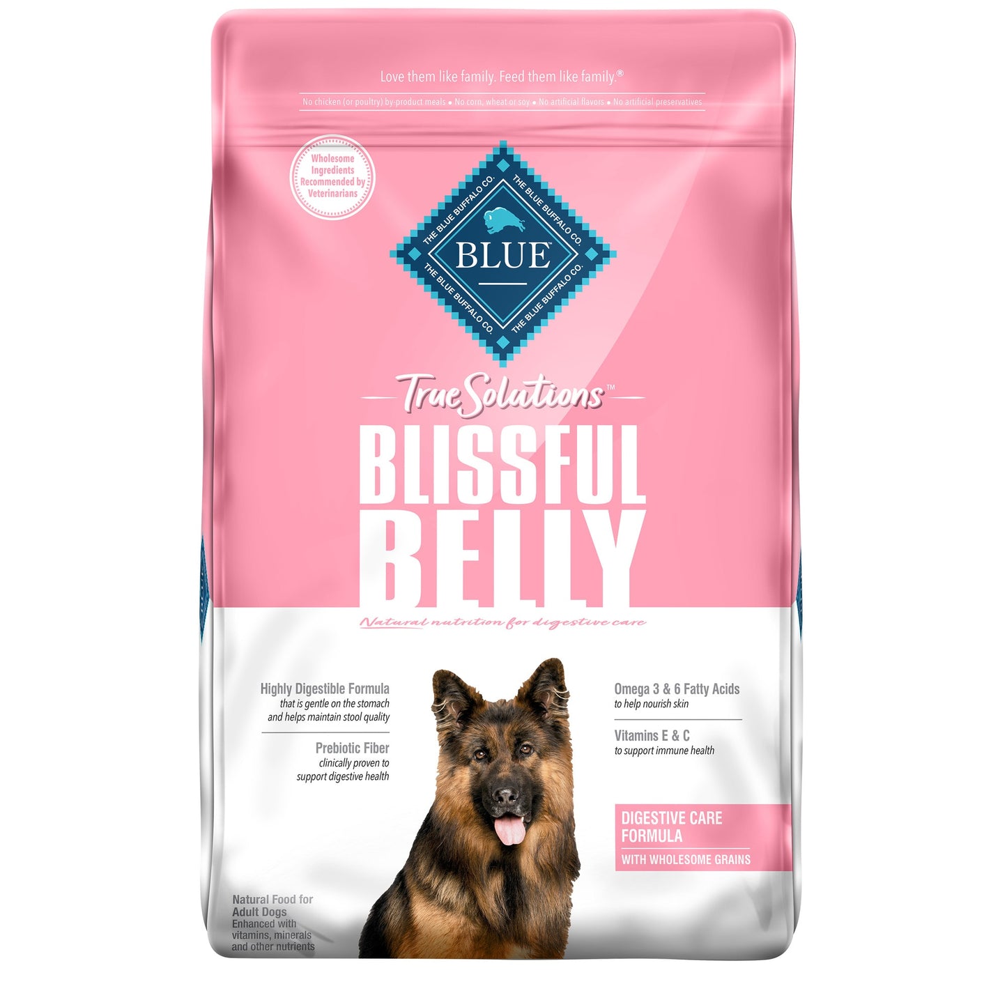 Blue Buffalo True Solutions Blissful Belly Digestive Care Chicken Flavor Adult Dry Dog Food - 24lb