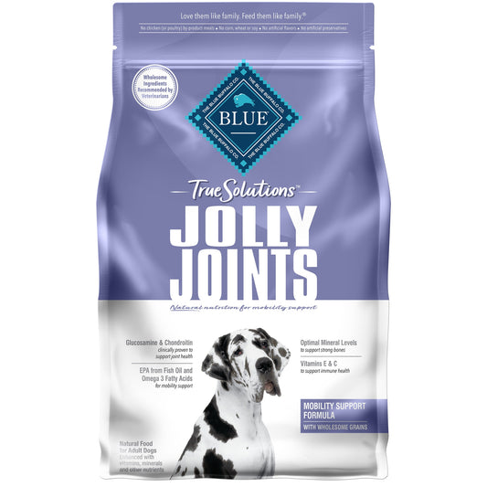 Blue Buffalo True Solutions Jolly Joints Mobility Support Chicken Dry Dog Food for Adult Dogs  Whole Grain  4 lb. Bag