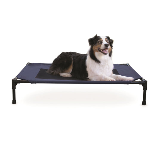 K&H Pet Products Original Pet Cot Elevated Pet Bed Large Blue 30  x 42  x 7