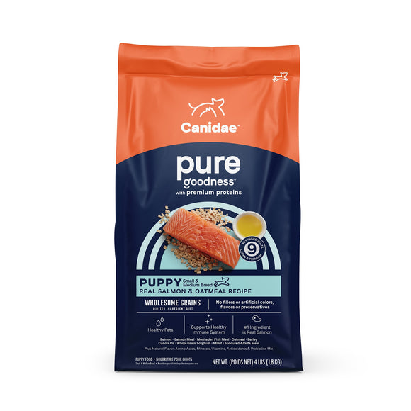 Canidae Pure Puppy Real Salmon & Oatmeal Recipe Dry Food, 4 lbs.