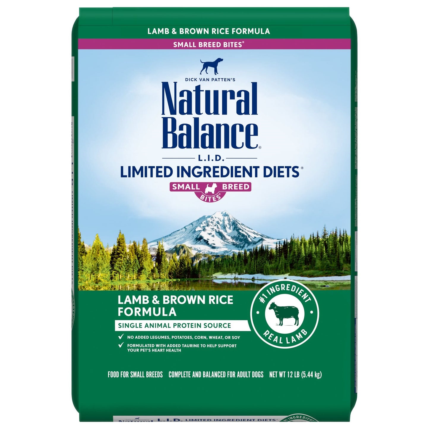 Natural Balance L.I.D. Limited Ingredient Diets Dry Dog Food, 12 Pounds, Lamb & Brown Rice Small Breed Formula