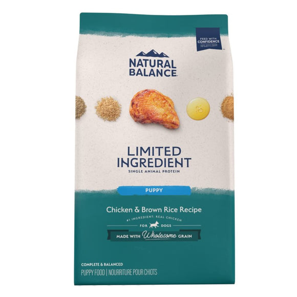 Natural Balance L.I.D. Limited Ingredient Diets Dry Dog Food, 12 Pounds, Chicken & Brown Rice Puppy Formula