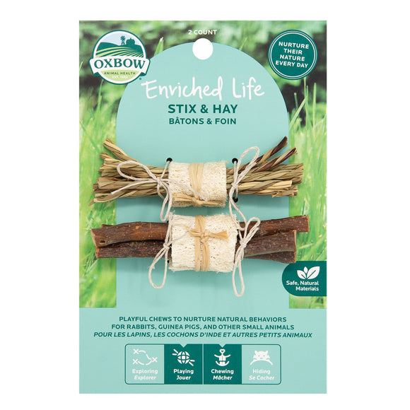 Oxbow Enriched Life Stix and Hay for Small Animals