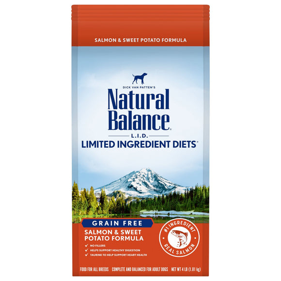Natural Balance L.I.D. Limited Ingredient Diets Salmon & Sweet Potato Formula Dry Dog Food, 4 lbs.