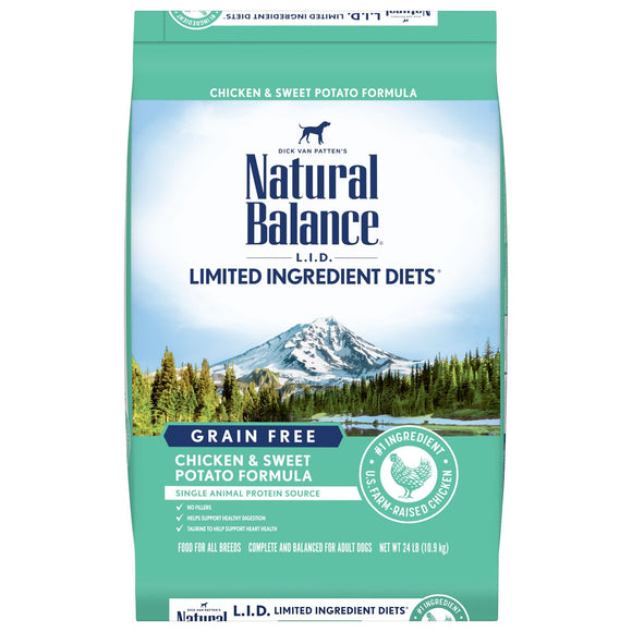 Natural Balance L.I.D. Limited Ingredient Diets Chicken & Sweet Potato Formula Dry Dog Food  24 Pounds