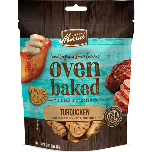 Merrick Oven Baked All Natural Hand Crafted in Small Batches Dog Treats 11 oz Pouch Turducken