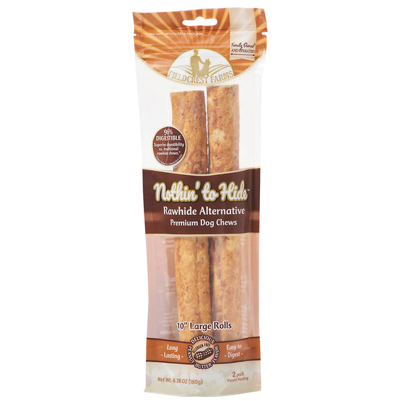 Fieldcrest Farms Nothin' to Hide 10 Large Roll Peanut Butter Flavored Dog Chew