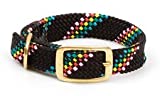 Black Conf:Adjustable double-braid dog collarWaterproof and durable webbingFeatures all brass hardware buckle and 