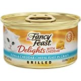 Fancy Feast Grilled Gravy Wet Cat Food  Delights Grilled Tuna & Cheddar Cheese Feast  3 oz. Can