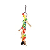 A&e Cage Co Happy Beaks Toy Chain W/ Leather & Ball Bird Toy- Assorted 2x10in