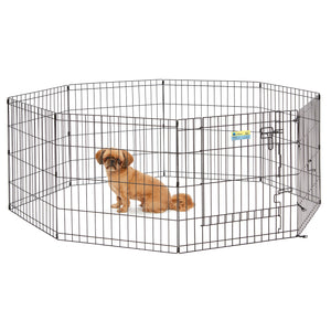 Midwest Black Contour Exercise Pen for Dogs, 24 H