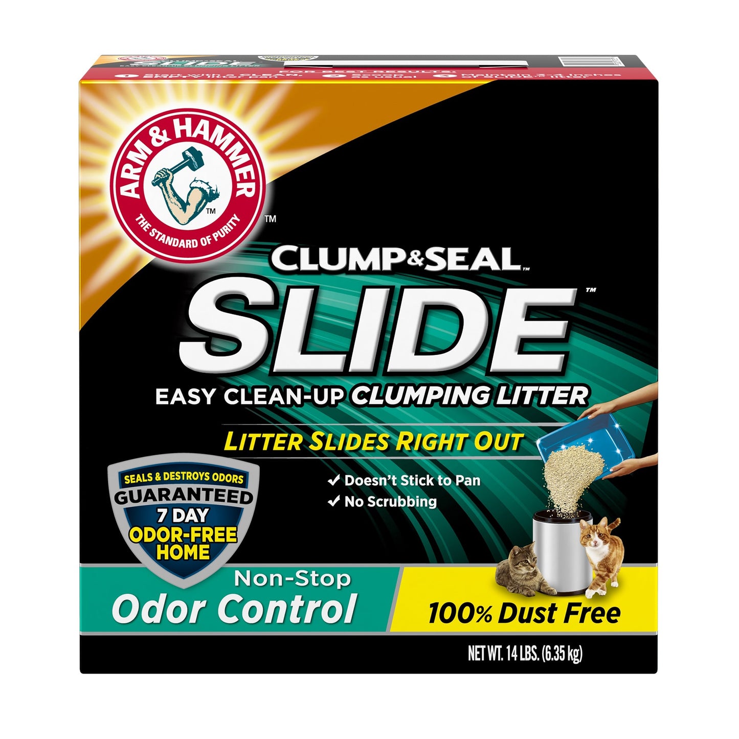 Arm & Hammer Slide Clumping Cat Litter, Non-Stop Odor Control, 14lb