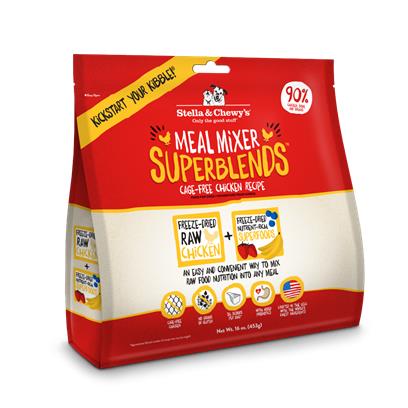 Stella & Chewys Chicken SuperBlends Freeze-Dried Meal Mixer Dry Dog Food, 16 oz.