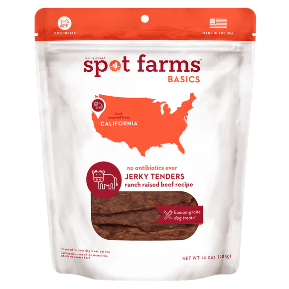 Spot Farms Basics Beef Jerky Tenders Dog Treats 10oz